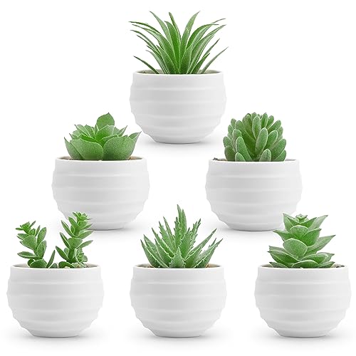 Der Rose 6 Pack Fake Plants Small Realistic Succulents Plants Artificial for Home Room Decor Indoor