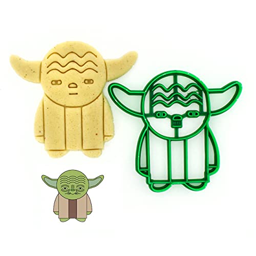 Cookie Cutter by 3DForme, For Yoda Serias Baking Cake Fondant Frame Mold for Buscuit, Set 2 Piece, Color May Vary Made in Ukraine