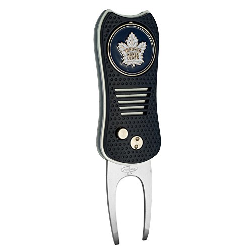 Team Golf NHL Toronto Maple Leafs Retractable Divot Tool with Double-Sided Magnetic Ball Marker, Features Patented Single Prong Design, Causes Less Damage to Greens