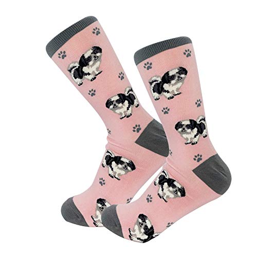 Pet Lover Socks - Fun - All Season - One Size Fits Most - For Women And Men – Dog Gifts (Black And White Shih Tzu Gifts - Socks)