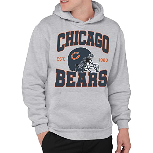 Junk Food Clothing x NFL - Chicago Bears - Team Helmet - Unisex Adult Pullover Fleece Hoodie for Men and Women - Size X-Large