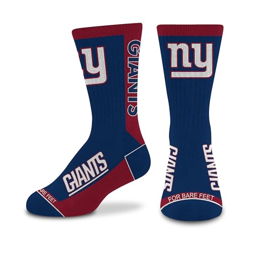 For Bare Feet NFL NEW YORK GIANTS MVP Crew Sock Team Color Youth