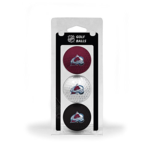 Team Golf NHL Colorado Avalanche 3 Golf Ball Pack Regulation Size Golf Balls, 3 Pack, Full Color Durable Team Imprint