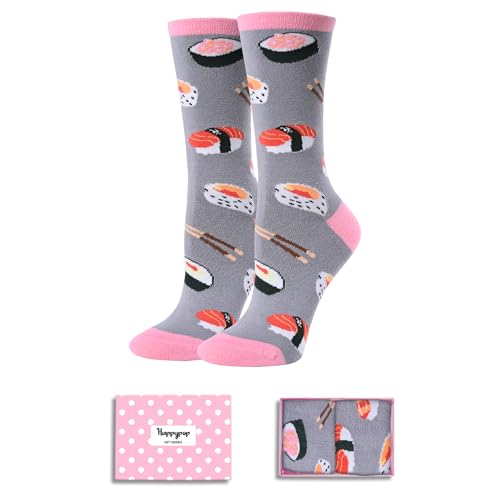 HAPPYPOP Sushi Socks Sushi Gifts For Women, Gifts For Sushi Lovers Teenage Girls Funny Gifts For Mom Friends