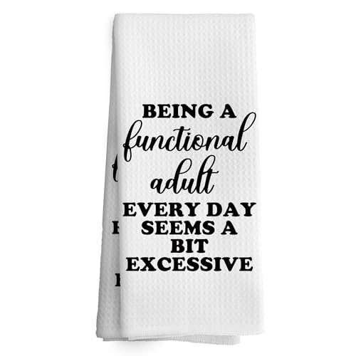 TAEDIN Funny Sarcastic Adult Kitchen Towels Dish Towel Dishcloth 16x24 Inches, Funny Dish Towels with Sayings Decorative Absorbent Hand Tea Kitchen Bathroom Towel Decor, Sarcasm Bathroom Towels