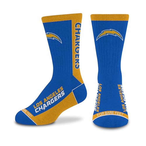 For Bare Feet NFL LOS ANGELES CHARGERS MVP Crew Sock Team Color Youth