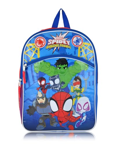 Marvel Avengers Boys Backpack For Kids| Elementary and Kindergarten Kids Knapsacks For School (Spidey & Friends)