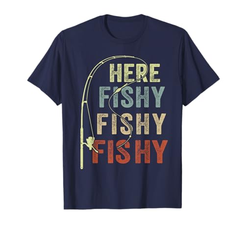 Fishing-Shirt Here-Fishy Graphic Funny T-Shirt