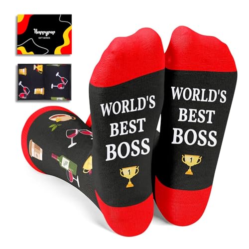 HAPPYPOP Cool Gifts For Bosses Boss Gifts For Men, Boss Gifts Male Worlds Best Boss Women Retirement Socks