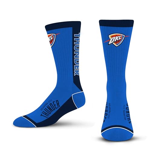 For Bare Feet NBA OKLAHOMA CITY THUNDER MVP Crew Sock Team Color Large