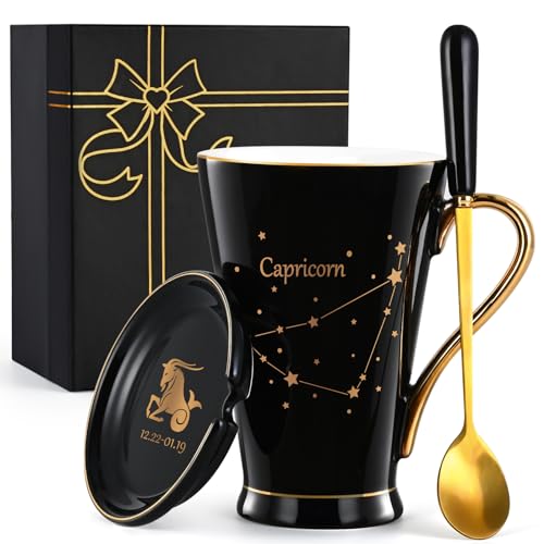 Maustic Capricorn Gifts for Women Men, December January Birthday Gifts, Zodiac Sign Gifts, Astrology Horoscope Constellation Gifts for Best Friend, Astrology Lover, Capricorn Coffee Mug, 12 Oz