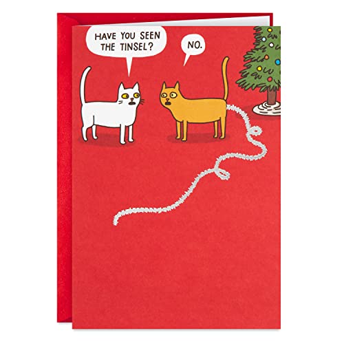 Hallmark Shoebox Funny Christmas Card (Tinsel Cat)