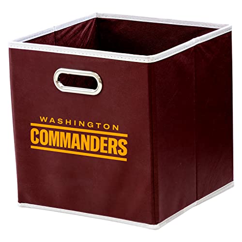 Franklin Sports Washington Commanders NFL Storage Bin - Collapsible Cube Container + Storage Basket - NFL Office, Bedroom + Living Room Décor - Folding Storage Bin for NFL Fans - 11'x11'