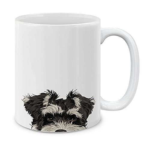 MUGBREW Schnauzer Puppy Dog Ceramic Coffee Mug Tea Cup, 11 OZ