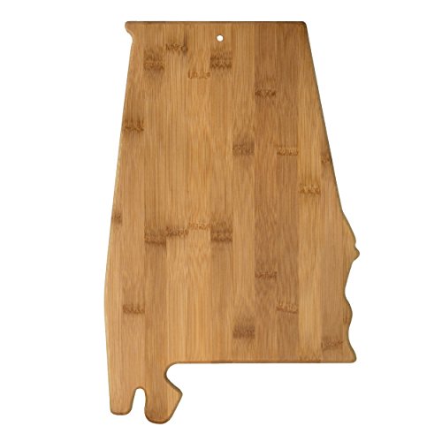 Totally Bamboo Alabama State Shaped Serving & Cutting Board, Natural Bamboo