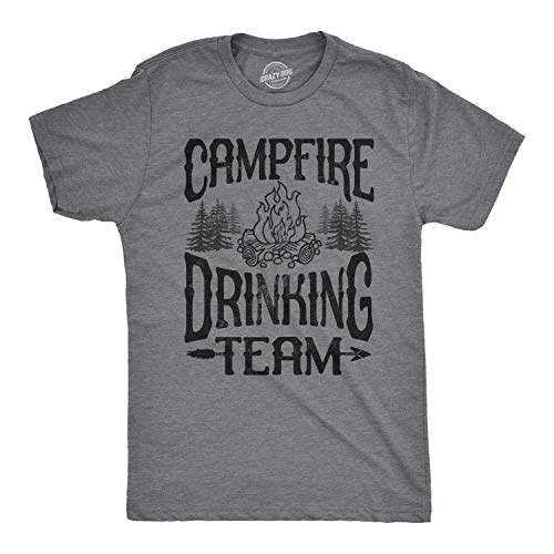 Mens Campfire Drinking Team Tshirt Funny Camping Party Tee Mens Funny T Shirts Drinking T Shirt for Men Funny Camping T Shirt Novelty Tees for Men Dark Grey XL