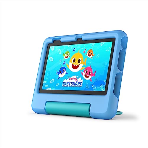 Amazon Fire 7 Kids tablet (newest model) ages 3-7. Top-selling 7' kids tablet on Amazon | 6-months of ad-free content with parental controls included, 10-hr battery, 16 GB, Blue