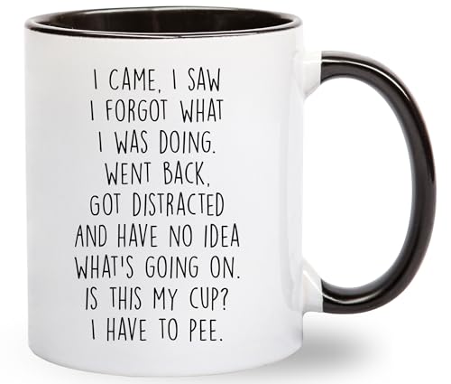 I Came I Saw I Forgot What I Was Doing Coffee Mug - Funny Senior Citizens Sarcastic Gifts Old People Elderly Mom Dad Grandma Grandpa - Presents Mothers Day Fathers Day Birthday - 11 oz Novelty Cup