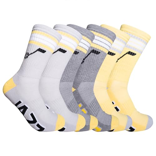 Ultra Game NBA Official Men’s Athletic Cushioned Secure Fit Team Crew Socks - 3 Pack - Unisex, Utah Jazz, Assorted, M6-12