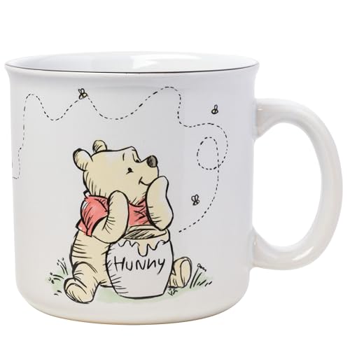 Silver Buffalo Disney Winnie the Pooh But First Hunny Piglet Ceramic Camper Mug, 20 Ounces, 1 Count (Pack of 1)