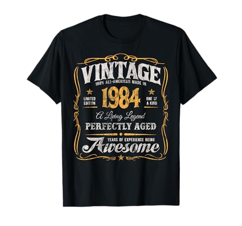 Vintage 40th Birthday Classic Born In 1984 All-Original T-Shirt