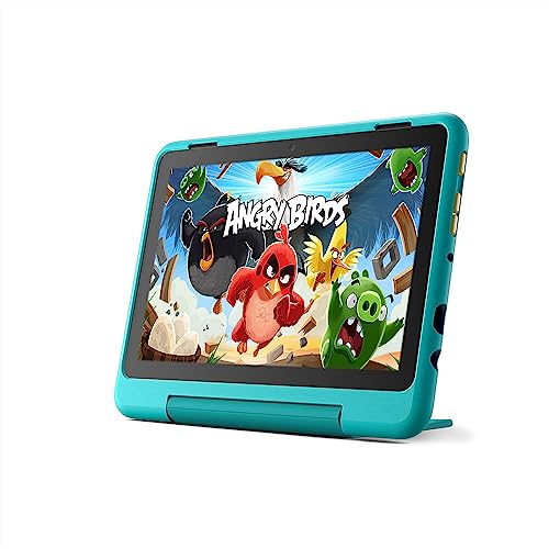 Amazon Fire HD 8 Kids Pro tablet- 2022, ages 6-12 | 8' HD screen, slim case for older kids, ad-free content, parental controls, 13-hr battery, 32 GB, Hello Teal