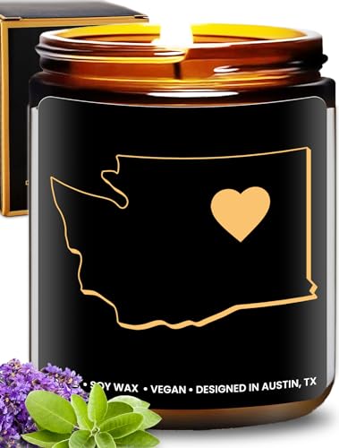 Washington Candle, Gifts for Women, Washington Gifts for Men, Washington Souvenir Gifts, State Washington Themed Gifts, Moving Away & Home Sick Gifts, Birthday, Christmas, Graduation, Gift-Ready