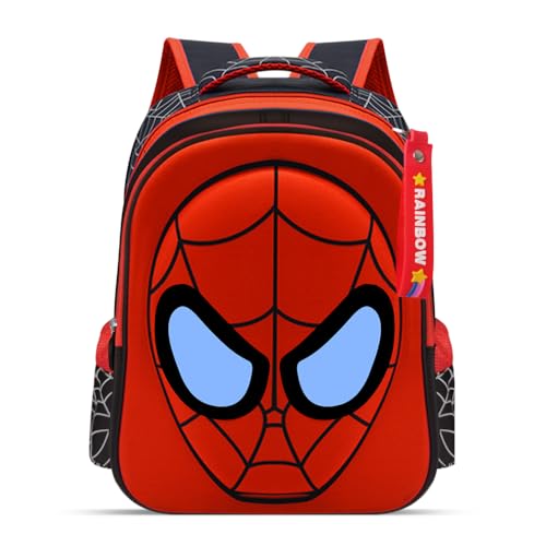 Haevsiwa Kids Backpack, 15' Superhero School Bag with Keychain for Boys and Girls, School Supplies Student School Bag Travel Bag for Kids age 3+