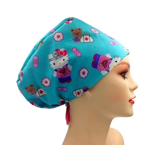 Kitty Cat Women's Euro Scrub Adjustable Work Cap (Dr Nurse Kitty)