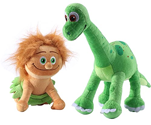 Tivcyi The Good Dinosaur Plush Toys Stuffed Animals Play Set- Spot The Child 7'/20CM + Arlo Baby 13'/35CM (2 Pack)