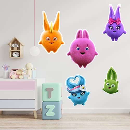 5 Pcs Sunny Bunnies Wall Stickers for Kids Room or Birthday Decorations | Sunny Bunnies Wall Decals for Kids Bedroom.