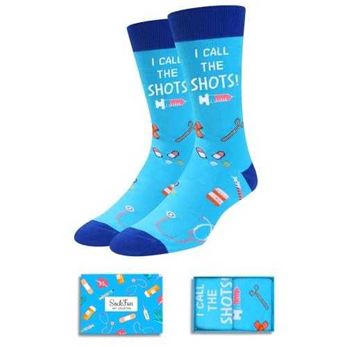 sockfun Doctor Socks Men Medical Socks Nurse Socks Pharmacist Socks Pharmacy Socks, Nurse Socks Medical Assistant Gifts Doctor Gifts Pharmacy Gifts