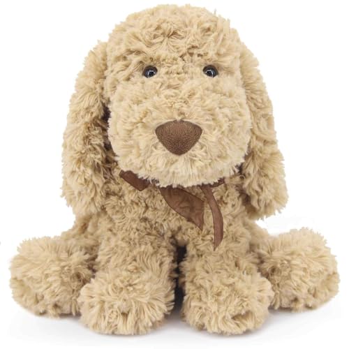 WEIGEDU Poodle Puppy Goldendoodle Stuffed Animal, Adorable Toy Dog Labradoodle Plush for Kids Boys Girls Birthday Easter Christmas Bedtime Gift, 11.8“ Golden