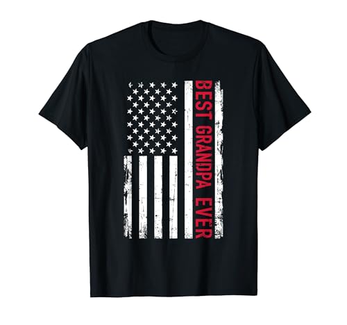 Best grandpa ever US american flag T-Shirt