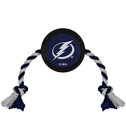 Pets First NHL Tampa Bay Lightning Puck Toy for Dogs & Cats. Play Hockey with Your Pet with This Licensed Dog Tough Toy Reward!