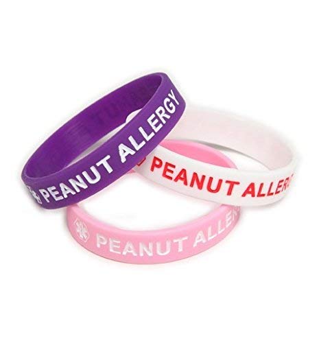 Kids Youth Peanut Allergy Use EpiPen Silicone Wristbands - Lot of 3