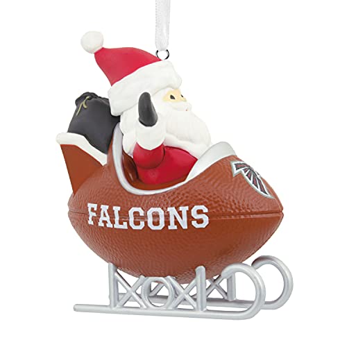 Hallmark NFL Atlanta Falcons Santa Football Sled Christmas Ornament, Multi Color (0001OSL2145)