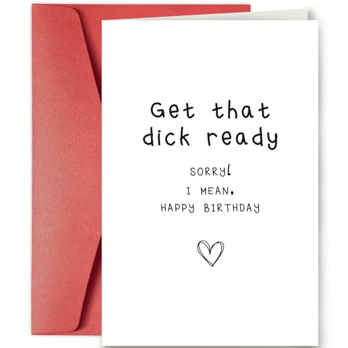 SuperShunhu Dirty Birthday Card for Husband, Sleazy Birthday Card for Boyfriend Him, Raunchy Birthday Card from Girlfriend Wife Her