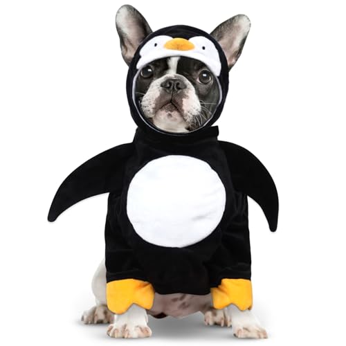 cyeollo Halloween Costumes for Dogs Cute Penguin Costume Pet Cosplay Doggie Funny Outfits Party Holiday Clothes for Small Dogs