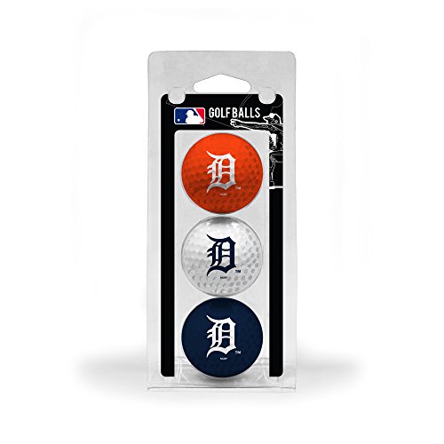 Team Golf MLB Detroit Tigers 3 Golf Ball Pack Regulation Size Golf Balls, 3 Pack, Full Color Durable Team Imprint