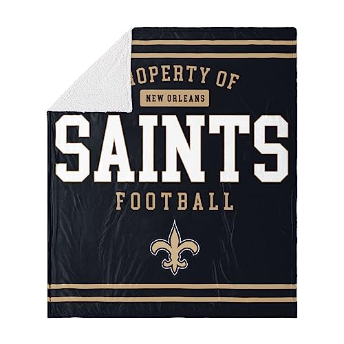 FOCO New Orleans Saints NFL Team Property Of Sherpa Fleece Blanket