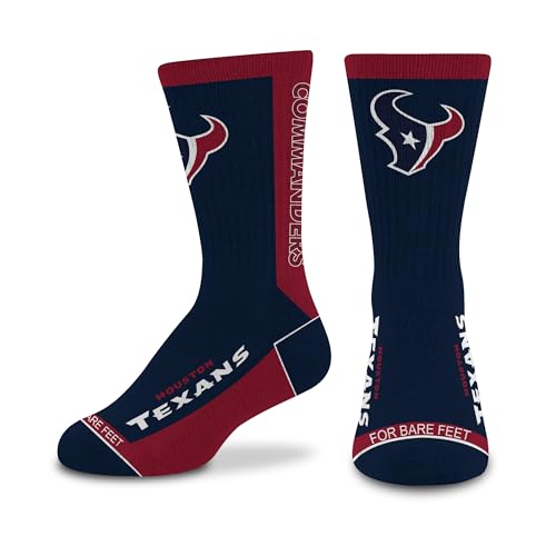 For Bare Feet NFL HOUSTON TEXANS MVP Crew Sock Team Color Youth