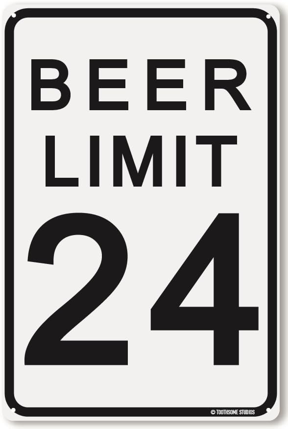 Beer Limit 12' x 8' Tin Funny Traffic Sign Man Cave Decor Garage/Bar/Beer Sign Dorm Room Decor