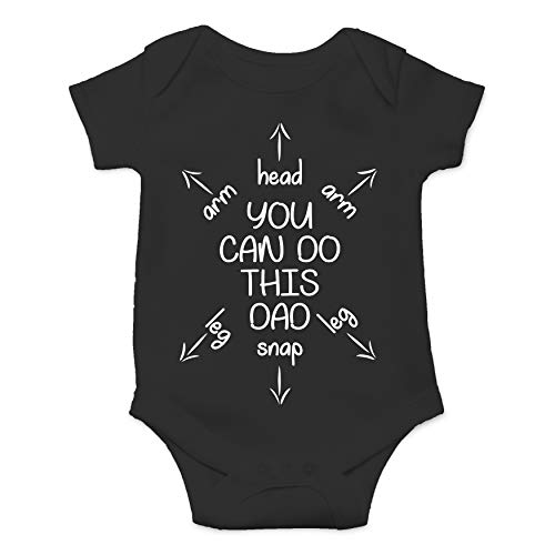 You Can Do This Dad - Funny Baby Essentials Bodysuit - Cute Baby Girl Clothes Newborn Boy Outfit (6 Months, Black)