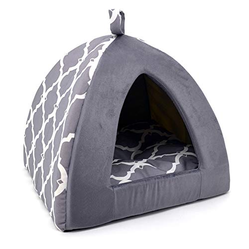 Pet Tent-Soft Bed for Dog and Cat by Best Pet Supplies - Gray Lattice, 16' x 16' x H:14'