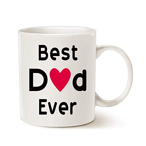 MAUAG Best Dad Coffee Mug, Best Dad Ever Unique Birthday Gifts Idea for Dad Father Papa Daddy Cup White, 11 Oz