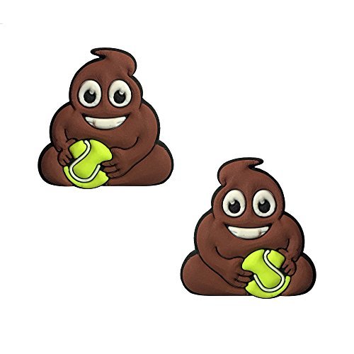 Racket Expressions Cute Turd Tennis Dampener Emoji Style Racket Shock Absorber 2-Pack