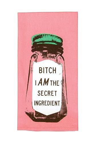 Blue Q Dish Towel, Bitch I Am The Secret Ingredient. 100% Cotton, Funny and Functional, Screen-Printed in Rich Vibrant Colors, Measures 28' h x 21' w