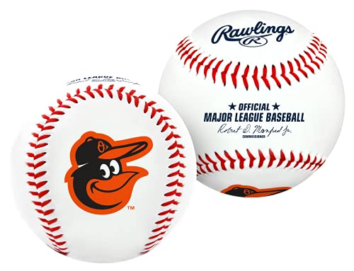 Rawlings MLB Baltimore Orioles Team Logo Baseball, White, 1