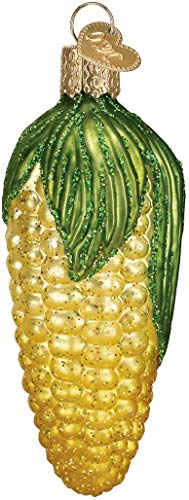 Old World Christmas Various Foods Glass Blown Ornaments for Christmas Tree, Ear of Corn